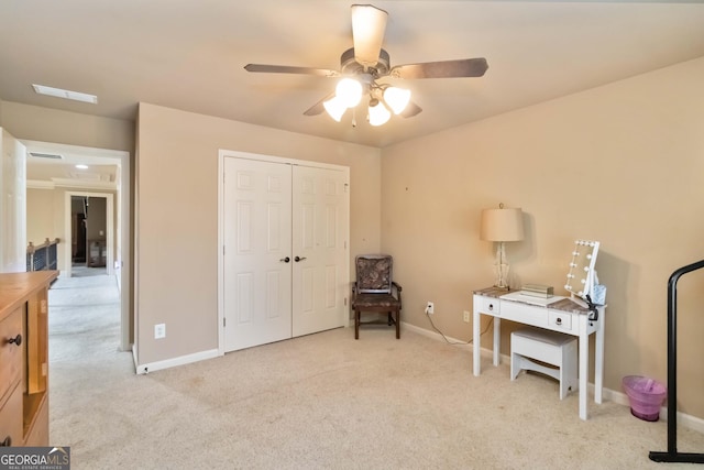 663 Warm Springs Ct, Loganville, GA 30052 - office space with light carpet and ceiling fan