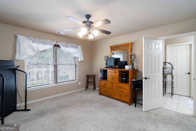 663 Warm Springs Ct, Loganville, GA 30052 - carpeted bedroom with baseboards and ceiling fan