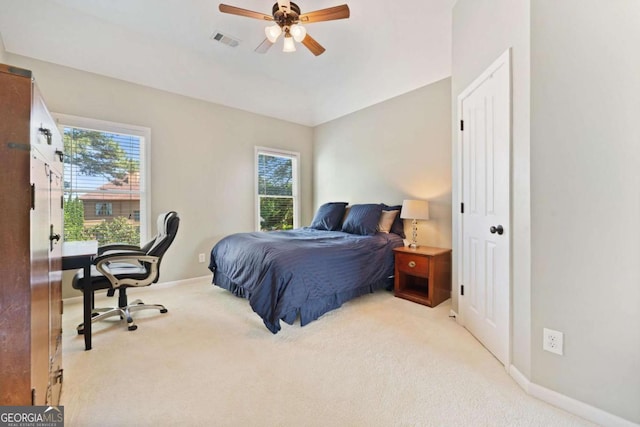 3456 Glen Mist Pl, Dacula, GA 30019 - bedroom featuring light carpet, multiple windows, a desk, and baseboards