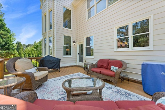 3456 Glen Mist Pl, Dacula, GA 30019 - view of patio / terrace featuring outdoor lounge area and a deck