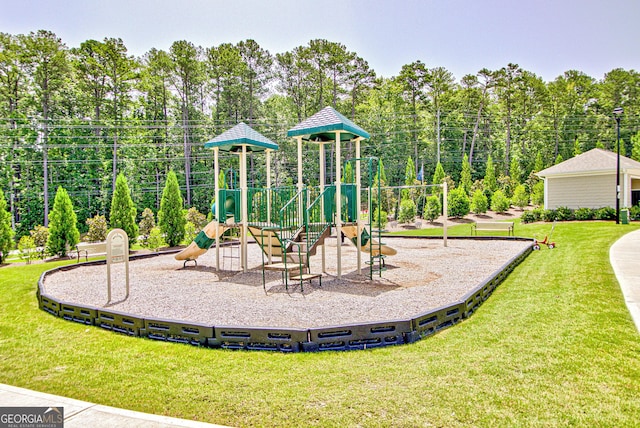 community playground featuring a yard