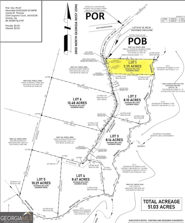 117 Kinney Creek Ln, Pendergrass, GA 30567 - survey map / technical document