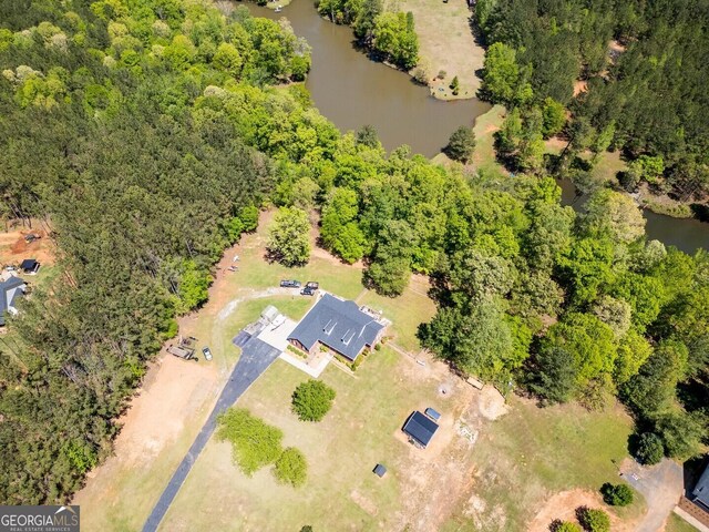 637 Lakeview Dr, Newborn, GA 30056 - view of property location with a nearby body of water and a heavily wooded area