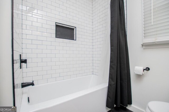 4529 Lakeview Dr, Powder Springs, GA 30127 - bathroom with shower / tub combo and toilet