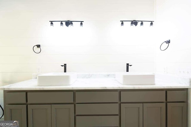 bathroom with double vanity