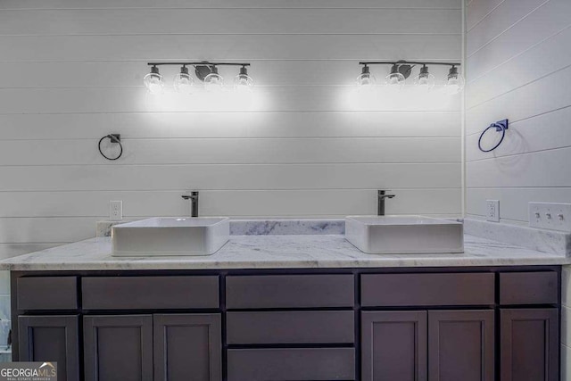 bathroom with double vanity