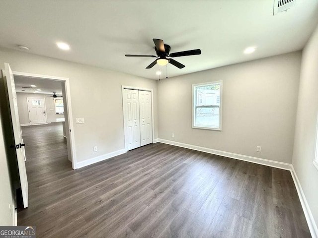6205 Hudson St NW, Covington, GA 30014 - kitchen featuring stainless steel range with gas cooktop, a ceiling fan, recessed lighting, light countertops, and white cabinets