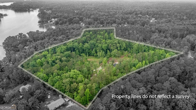368 Henry Higgins Rd, Jackson, GA 30233 - aerial overview of property's location featuring a large body of water, a forest, and property parcel outlined