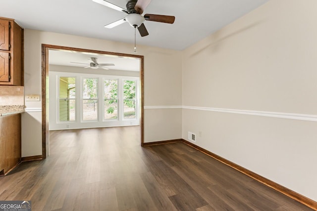 368 Henry Higgins Rd, Jackson, GA 30233 - unfurnished room featuring ceiling fan, dark wood-style flooring, and baseboards