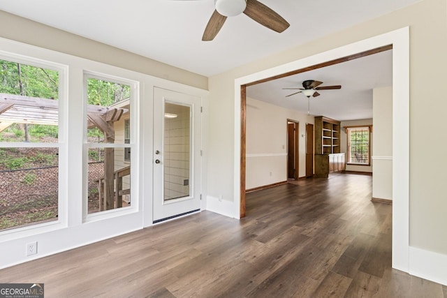 368 Henry Higgins Rd, Jackson, GA 30233 - unfurnished room with ceiling fan, dark wood-style floors, and baseboards