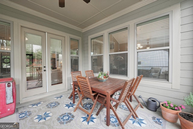 view of sunroom