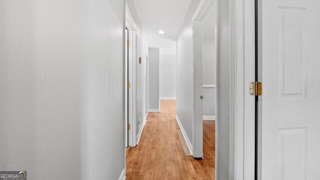 19 Fernwood Way NE, Rome, GA 30161 - corridor with light wood-type flooring, baseboards, and recessed lighting