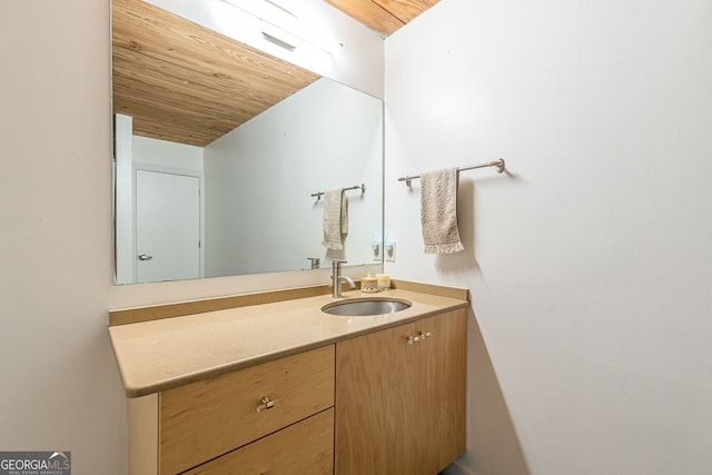 170 Boulevard Se 521H, Atlanta, GA 30312 - bathroom with wooden ceiling and vanity