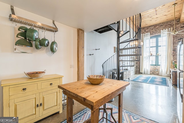 170 Boulevard Se 521H, Atlanta, GA 30312 - dining room with french doors and concrete flooring