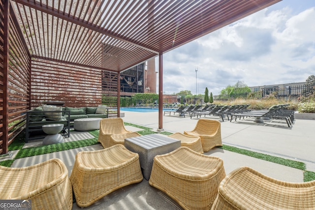 170 Boulevard Se 521H, Atlanta, GA 30312 - view of patio featuring a community pool and an outdoor living space