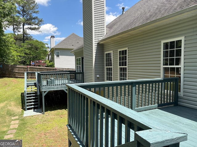 2828 Hicks Rd SW, Marietta, GA 30060 - wooden deck with stairway