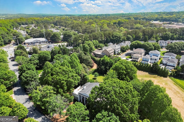 bird's eye view of a heavily wooded area