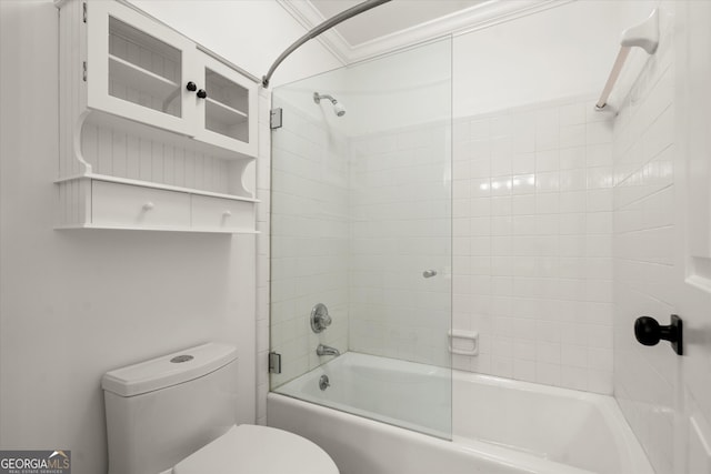 bathroom featuring toilet and  shower combination