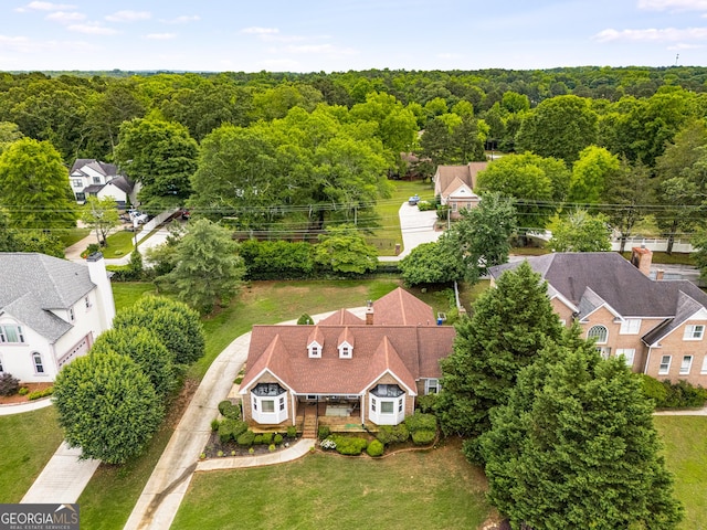 bird's eye view of a heavily wooded area