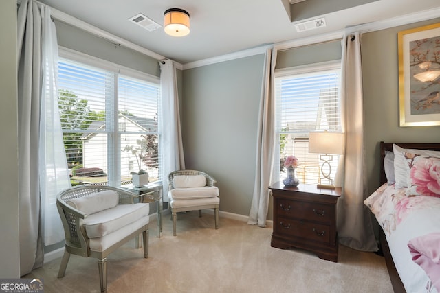 655 Grove Manor Ct, Suwanee, GA 30024 - living area with crown molding and light carpet