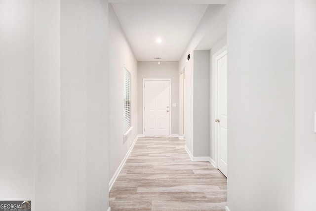2769 Morgan Spring Trl, Buford, GA 30519 - hall with light wood-style floors, baseboards, and recessed lighting