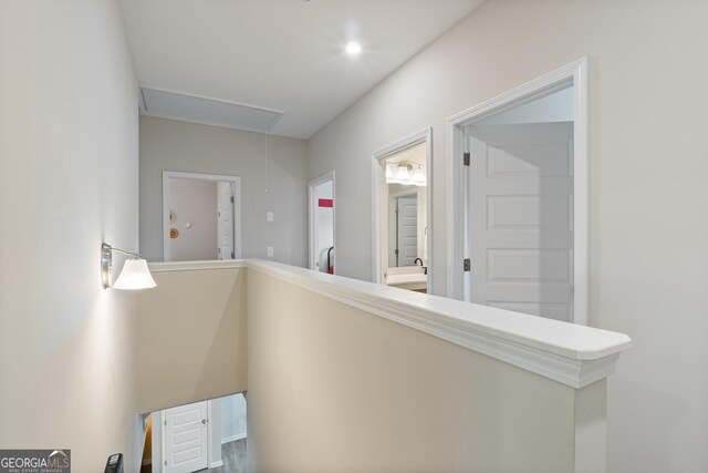 hall with attic access