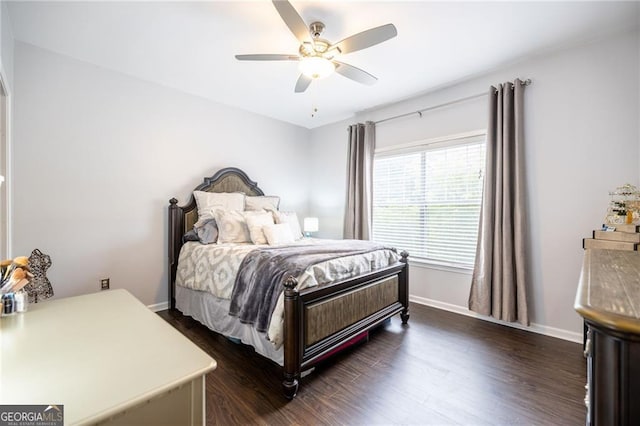 2700 Pine Tree Rd NE Unit 2204, Atlanta, GA 30324 - bedroom featuring dark wood-style floors and a ceiling fan