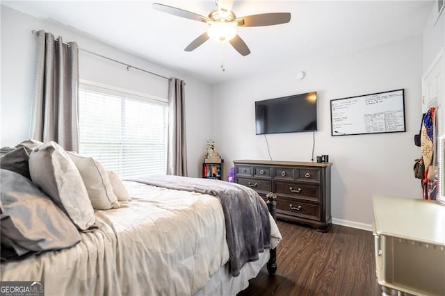 2700 Pine Tree Rd NE Unit 2204, Atlanta, GA 30324 - bedroom with dark wood-type flooring and a ceiling fan