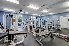 2700 Pine Tree Rd NE Unit 2204, Atlanta, GA 30324 - gym with a ceiling fan