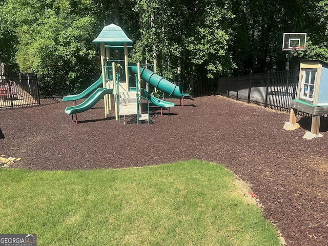 communal playground with fence