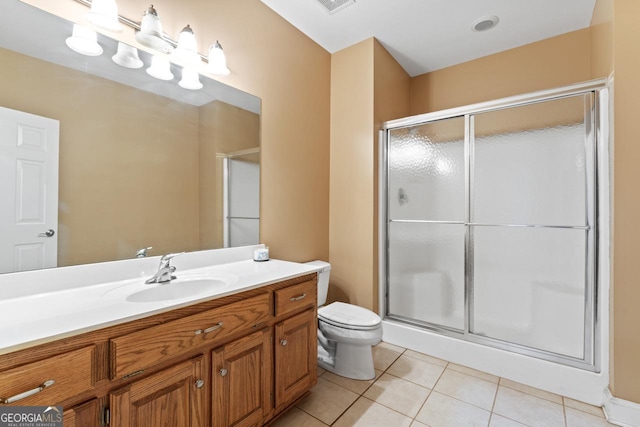 510 Jenna Trl, Mcdonough, GA 30252 - full bathroom featuring tile patterned flooring, a stall shower, toilet, and vanity