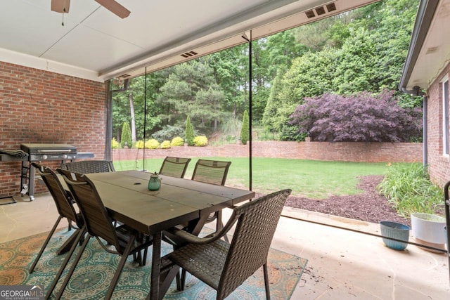 510 Jenna Trl, Mcdonough, GA 30252 - view of patio with ceiling fan, grilling area, and outdoor dining space