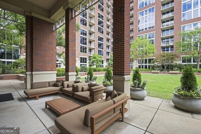 1820 Peachtree St Unit 311, Atlanta, GA 30309 - view of patio featuring an outdoor living space