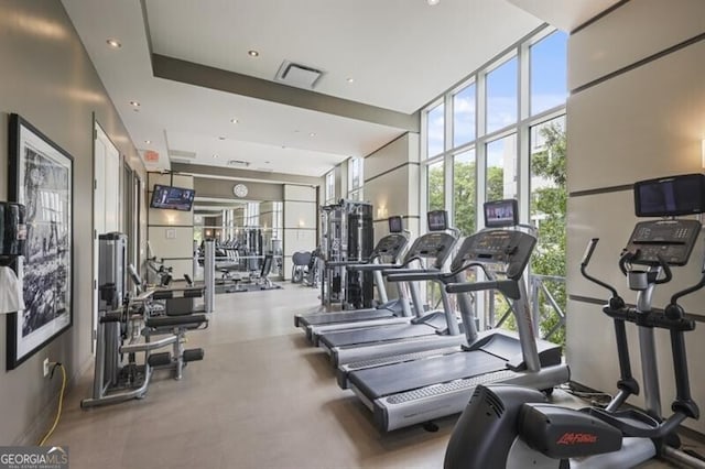 1820 Peachtree St Unit 311, Atlanta, GA 30309 - gym featuring floor to ceiling windows