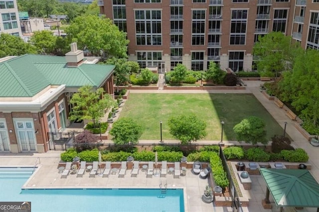 1820 Peachtree St Unit 311, Atlanta, GA 30309 - drone / aerial view of a pool