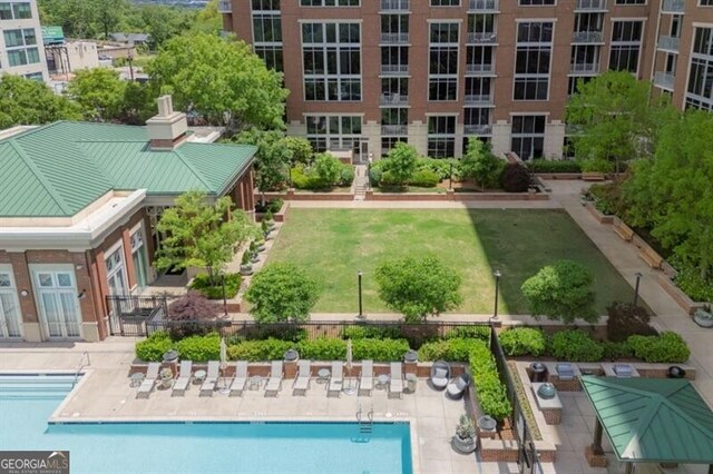 1820 Peachtree St Unit 311, Atlanta, GA 30309 - drone / aerial view of a pool area