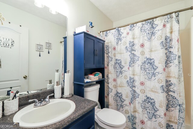 4585 Post Ridge Ln, Lithonia, GA 30038 - full bath with toilet, vanity, and a shower with shower curtain