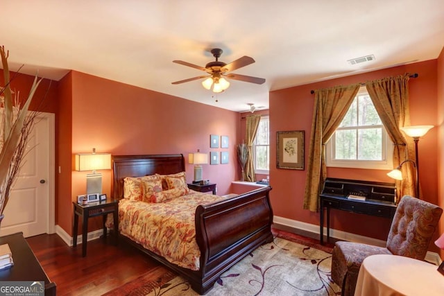 18 Enclave Cir, Savannah, GA 31419 - bedroom with wood finished floors, baseboards, and ceiling fan