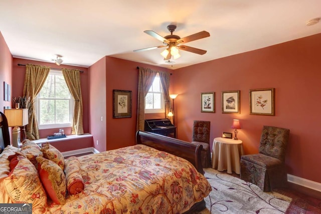 18 Enclave Cir, Savannah, GA 31419 - bedroom with multiple windows, baseboards, and ceiling fan