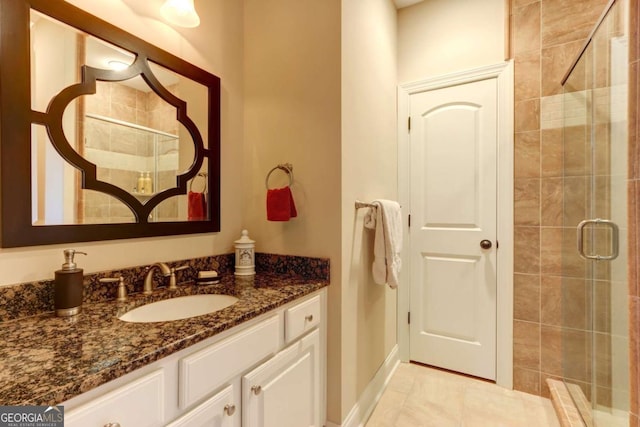 18 Enclave Cir, Savannah, GA 31419 - full bathroom featuring vanity, a stall shower, and tile patterned floors