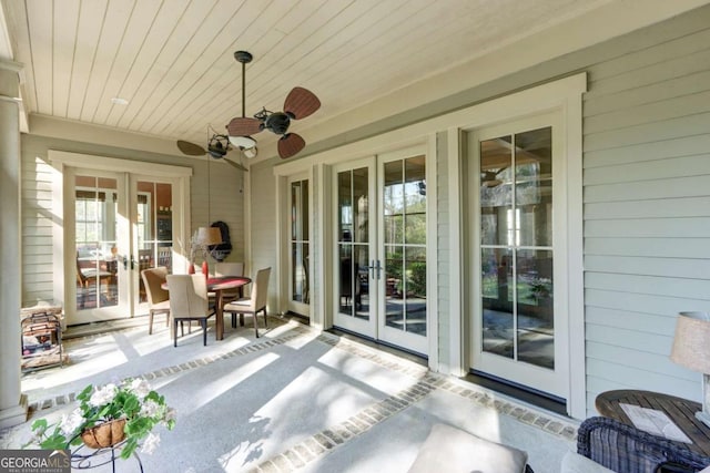 18 Enclave Cir, Savannah, GA 31419 - view of patio / terrace with french doors and ceiling fan
