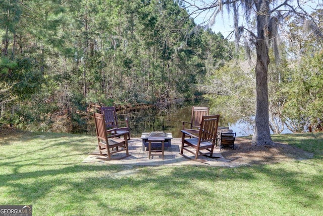 18 Enclave Cir, Savannah, GA 31419 - view of green lawn featuring a patio and a wooded view