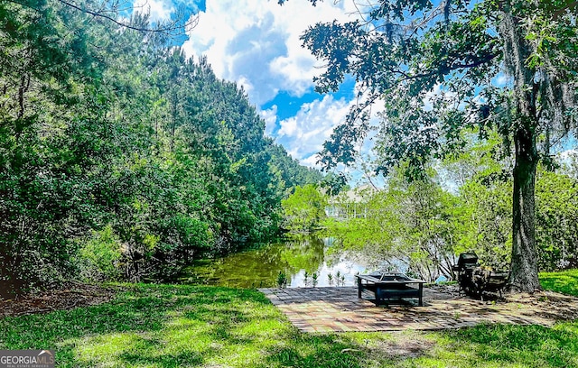 18 Enclave Cir, Savannah, GA 31419 - view of yard with a fire pit and a water view