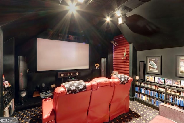 18 Enclave Cir, Savannah, GA 31419 - home theater featuring lofted ceiling and carpet flooring