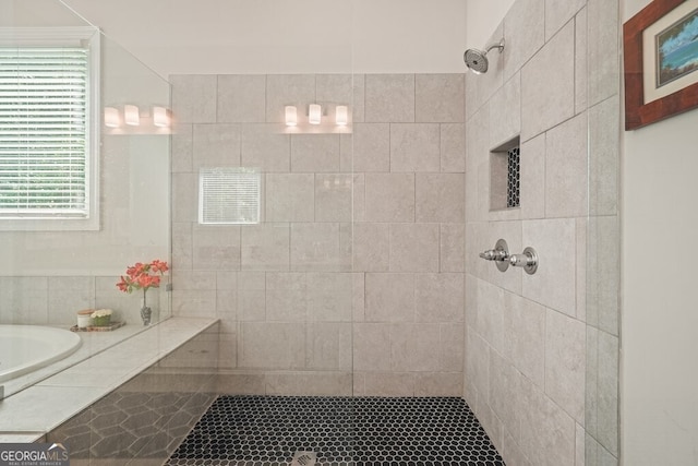 2861 Digna Ct, Acworth, GA 30101 - bathroom with tiled shower and a bath