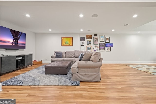 2861 Digna Ct, Acworth, GA 30101 - living area featuring wood finished floors, recessed lighting, and a fireplace
