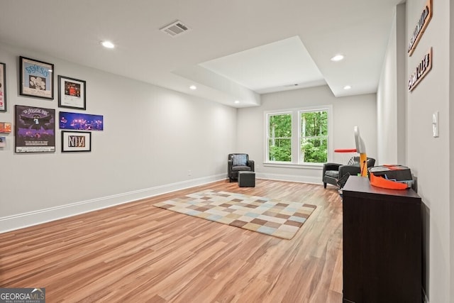 2861 Digna Ct, Acworth, GA 30101 - sitting room featuring light wood-type flooring and recessed lighting