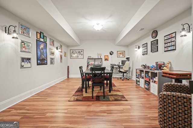 2861 Digna Ct, Acworth, GA 30101 - dining space featuring light wood-style flooring and baseboards