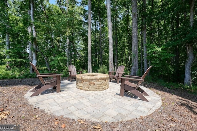 2861 Digna Ct, Acworth, GA 30101 - view of patio / terrace with an outdoor fire pit