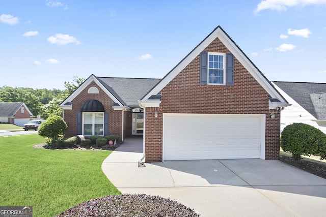 3 Bluegrass Pass, Newnan, GA 30263 - traditional home with brick siding, driveway, a front lawn, and a garage
